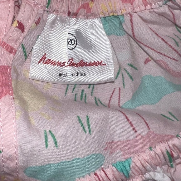 Hanna Andersson Pink flamingo print Tiered Sundress sz 120 6/7 - Picture 2 of 3